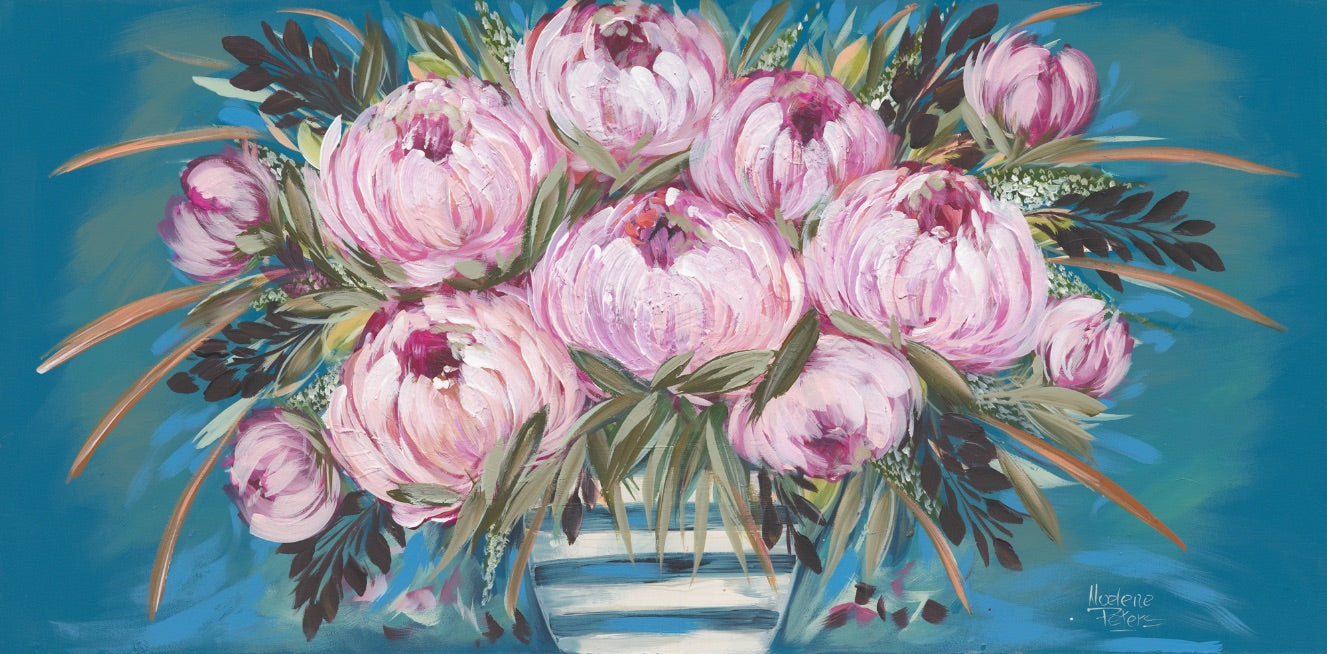 Vase of Pink Peonies